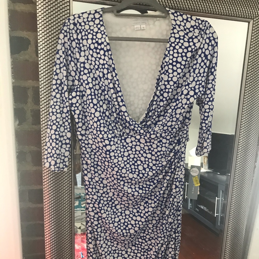 Knee length dress mock wrap
